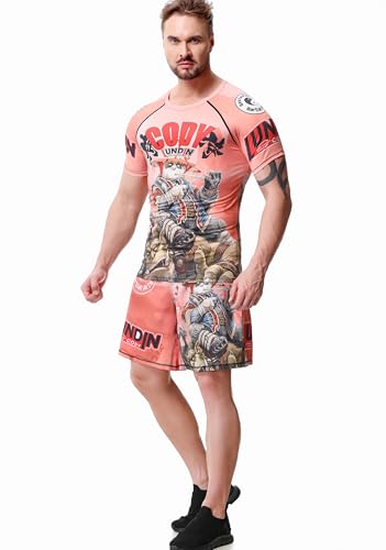 Men Compression Short Sleeve Shorts Set Athletic Base Layer Cool Dry Workout Fitness Set Slim Body Shaper2