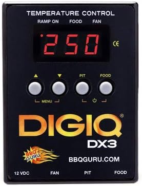 BBQ GuruDigiQ DX3 Temperature Controller, Digital Meat Thermometer with Universal Adaptor Big Green Egg and Weber