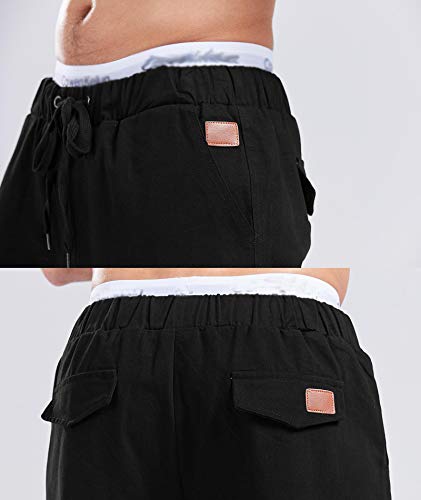 HAHAEMMA Joggingbroek voor heren, slim fit, cargo-chinos, casual, jogger, sportbroek, vrijetijdsbroek, jeans broek met zakken, joggers, activewear, broek, stretch, zwart, herfst en winter, M-4XL - Image 7