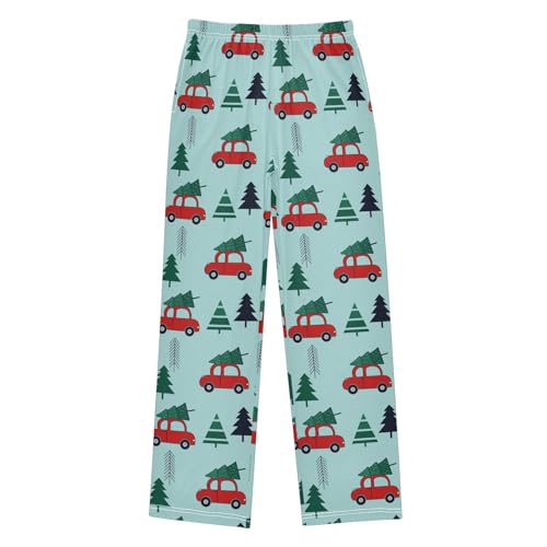ZZKKO Christmas Tree and Car Boys Pants for Kids Jogger Pants with Pockets S-XL