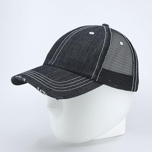 Image of The Vintage Year Distressed Cotton Unstructured Soft Mesh Breathable Adjustable Dirty Wash Dad Hat Trucker Baseball Cap