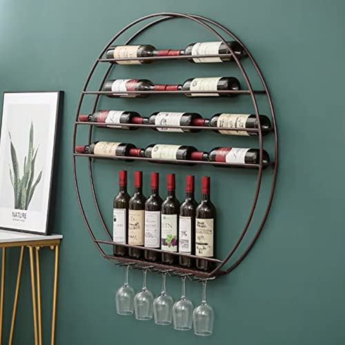 Casier à vin suspendu en métal cuivre de 80 cm avec support gobelet