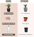 30 Pack 3.5/4/4.5 Inch Pots de chambre de bébé transparents pour les plantes avec des trous de drainage Durable flexible alimentaire-Grade plantes en plastique transparent Pots Starter avec 20pcs Étiquettes (30, 3,5+4+4,5 pouces)