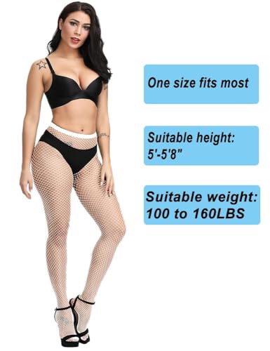 Image of Fishnet Stockings For Women High Waisted Fishnet Tights Sexy Wide Mesh Fishnet Stockings