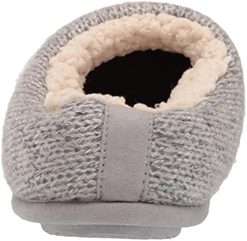 Dearfoams Women's Alicia Ragg Knit Clog Slipper, Medium Grey, Small | Image 2