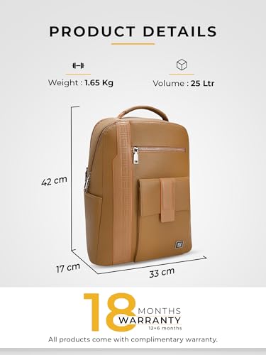 Image of EUME Nexa Backpack Bag For Man | 2 Large Compartment office Laptop Backpack | Fits Up to 15.6 inch Laptop | Vegan Leather | Travel Bag | Laptop Backpack For Men and Women