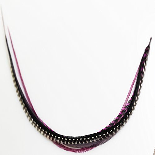 Sexy Sparkles 107-DARK PURPLE,VIOLET,BLACK & GRIZ Feather Hair Extension thumb #5