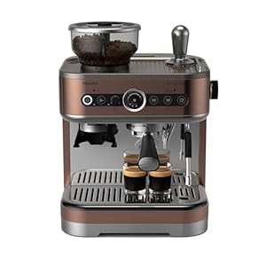 PHILIPS Barista Brew Semi Automatische Espressomachine - Enkele & Dubbele Espresso + Americano-knop, 280g Dual Bean Container, Gekalibreerd Tamponeren, Metalen Cappuccino (PSA3228/41)