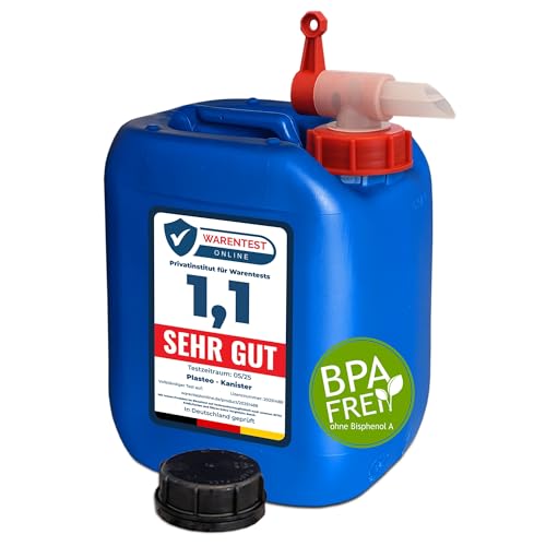 plasteo® 5 Liter Kanister Campingkanister Wasserkanister Wasserbehälter mit AFT-Hahn | Lebensmittelâ€¦ – Miniatur