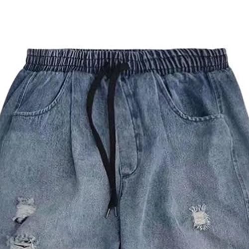 Shorts vaqueros rasgados casuales para hombre verano miniatura 5