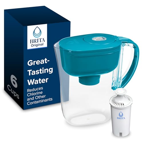 Brita Metro Water Filter Pitcher with SmartLight Change Indicator, BPA-Free, Replaces 1,800 Plastic Water Bottles a Year, Lasts Two Months, Includes 1 Filter, Small - 6-Cup Capacity, Turquoise