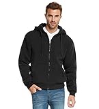 9 Crowns Essentials Mens Full Zip Sherpa Lined Fleece Hoodie Jacket