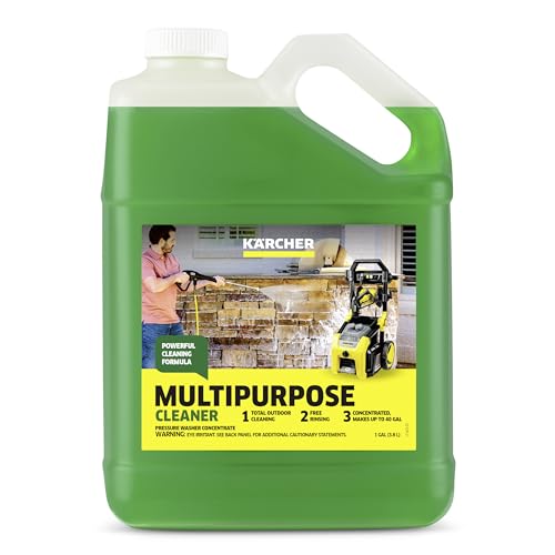 Kärcher Multi Purpose Pressure Washer Detergent, Removes Dirt and Grime from Fences, Siding, Patios, Driveways, Sidewalks, Concrete and More, Highly Concentrated, Makes up to 20 gal of Cleaner