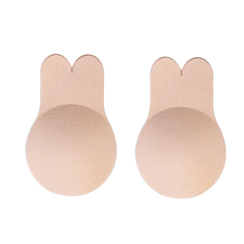frackson Women Push-Up Bra for Self Adhesive Silicone Strapless Invisible Bra Reusable Sticky Breast Lift Up Tape Pads(Bra Reusable Push UP Beige-picture-17