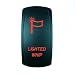 Red Laser Rocker Switch Backlit LIGHTED WHIP 12V Bright Light Powersports [SLR1081BLPFBA]