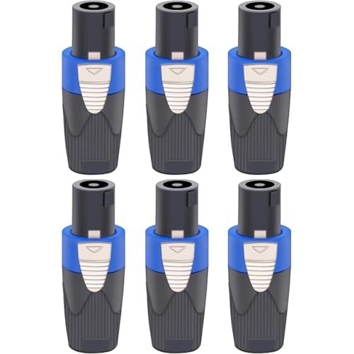 Greluma 6 Pcs Connecteurs Speakon,compatibles avec connecteurs Speakon NL4FX,câbles Speakon,convertisseur Femelle 4 pôles vers mâle NL4FC,Prise NL2FX4 Broches pour...