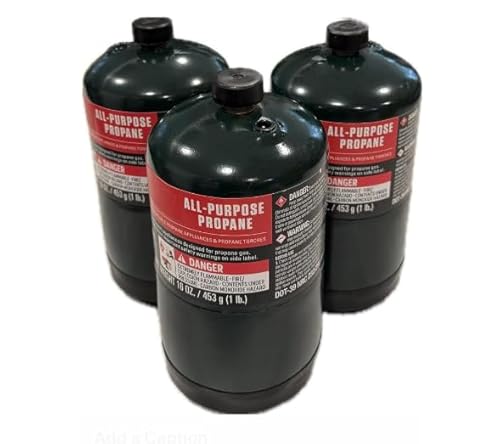 Propane Replacement Fuel Cylinders Camping- 16 Oz (3 Pack) Factory Pre-filled and Ready to Use