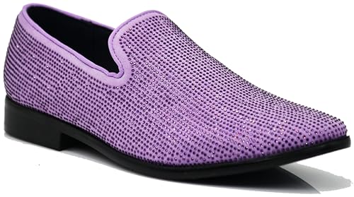 Image of SPK26 Men's Vintage Velvet Rhinestone Designer Dress Loafers Slip On Shoes Classic Tuxedo Dress Shoes
