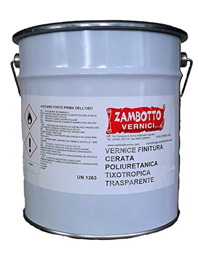 5 litros de pintura acabado encerado poliuretano Tixotropica transparente satinado o brillante + catalizador de 2,5 litros, brillante 80 gloss