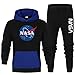 ZGDJZM Ensembles De Survêtements Masculins De La NASA, Sweats À Capuche en Polaire Imprimés Jogging Bottoms Ensemble De Deux Pièces A-XL