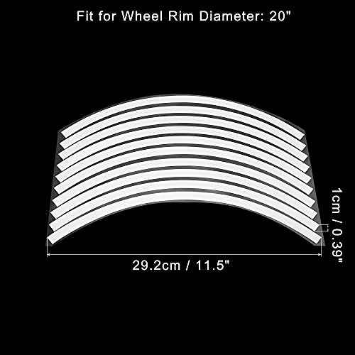 X Autohaux 20Pcs Fit 20" Wheel Motorcycle Car Bike Wheel Rim Sticker Strips Reflective Stripe Tape Reflector Silver Tone #TOP2