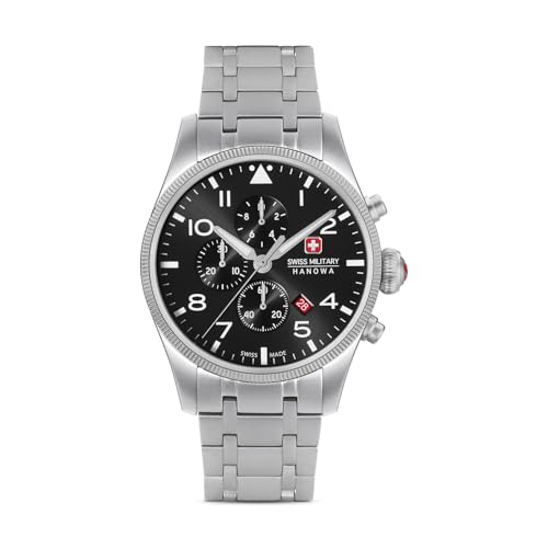 Image of Swiss Military HANOWA Thunderbolt Chrono Black Round DIAL Analog Watch for Men -SMWGI0000405