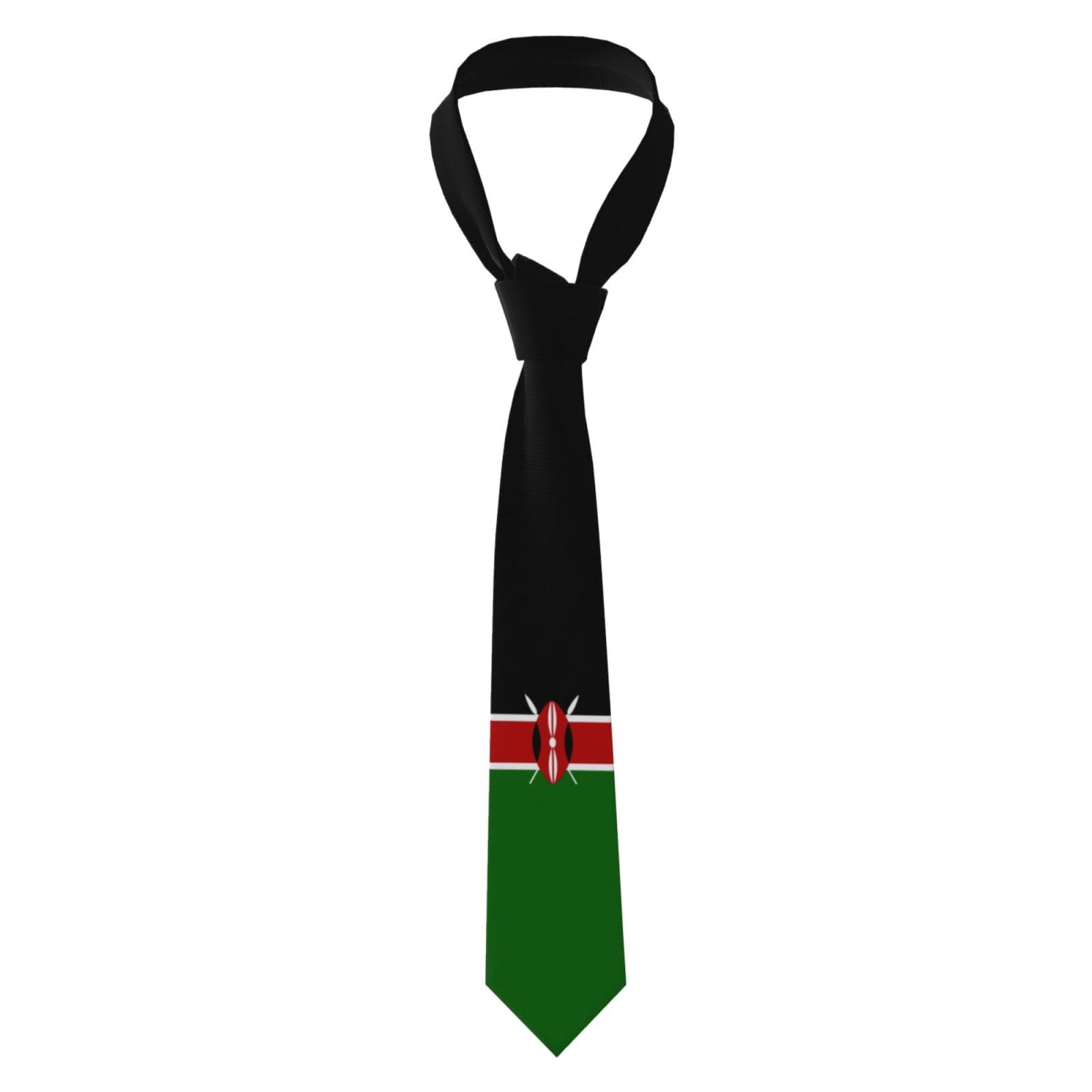 Hlbsdm Men's As Pic Tie Kenyan Kenya Flag Classic Silk Necktie Patriotic College Daily Formal Occasion Graduation Business And Wedding Party Birthday Gift Suit Necktie For Black