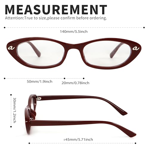 Image of boten Cat Eye Blue Light Blocking Glasses for Women Men Small Oval Eyeglasses Anti Glare Nerd Eyewear