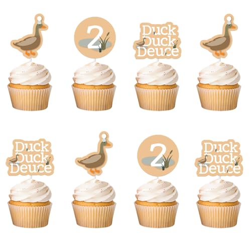 Decoración para cupcakes de 2º cumpleaños de pato deuce duck y tartas temáticas