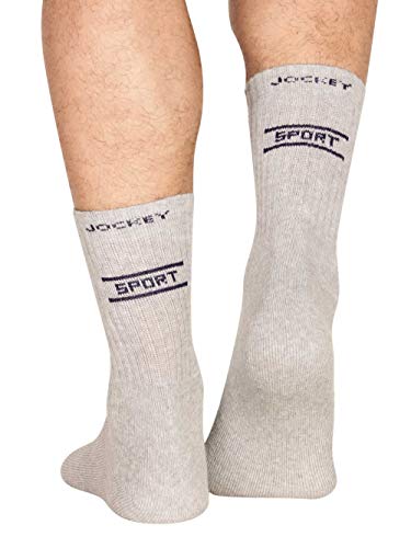 Image of Jockey 7035 Men's Compact Cotton Terry Crew Length Socks With Stay Fresh Treatment