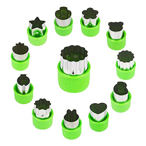 12 PCS Cookie Cutters Stainless Steel Vegetable Fruit Biscuit Cutters Shapes Sets Mold