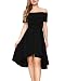 Mixfeer Women Off The Shoulder Dress High Low Cocktail Dress High Low Skater Dress