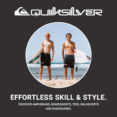 Image of Quiksilver Boys' Short Sleeve Logo Graphic T-Shirt, Soft & Comfortable, Regular Fit