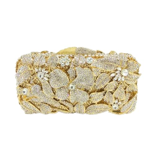 Image of Luxury Crystal Clutch Purse for Women Rhinestone Handbag Formal Party Evening Bag Sparkly Bridal Flower Purse