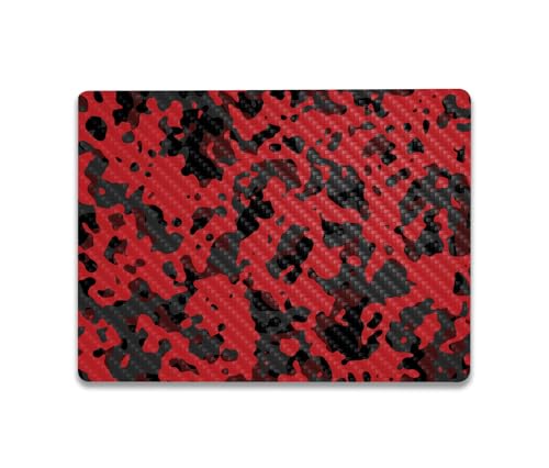 Image of MightySkins Carbon Fiber Skin Compatible with Microsoft Surface Laptop Go 3 (2023) Full Wrap Kit - Red Modern Camo | Protective, Durable Textured Carbon Fiber Finish | Easy to Apply | Made in The USA