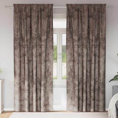 Rideaux occultants thermiques en velours isolant de couleur cappuccino
