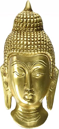 QT Shopping Buddha Head Idol Wall Mount Buddhist Sculpture Showpiece for Peace Meditation & Protection Sculpture Handmade in Nepal