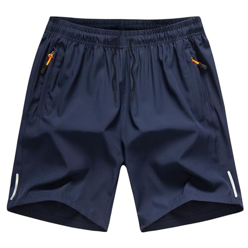 Image of ADUDVLO Boys Shorts Summer Quick Dry Breathable Athletic Kids School PE Shorts with Elastic Waist Zipper Pockets 5-16Years (UK, Age, 15 Years, 16 Years, Regular, Blue)