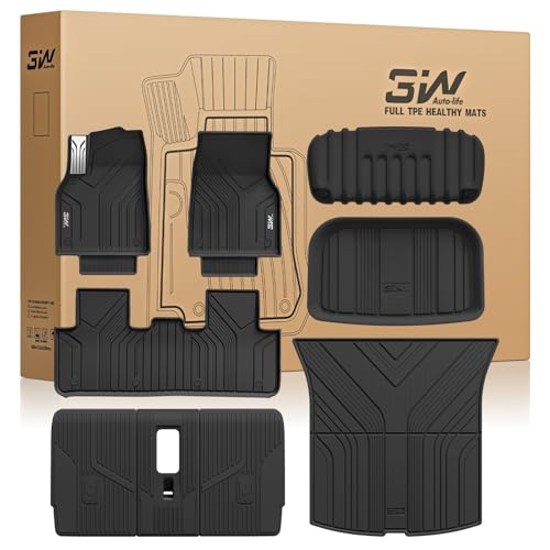 Image of 3W Floor Mats for Tesla New Model Y Juniper 2025 2026 Only for Standard | Full Set TPE All Weather Cargo Liners, Trunk Mats, Seat Back Cover Protector, Model Y Accessories,Not Fit Premium /Performance
