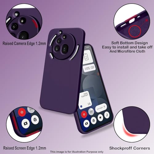 Image of AeoFit Back Cover for Redmi 15A 5G | Soft Micro-Fibre Lining Inside | Camera Protection Bump | Shockproof Back Cover Case for Redmi 15A 5G (Purple)