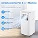 Portable Air Conditioner,8500 BTU Portable ac units up to 360 Sq.Ft,Portable ac units for Homeowner,Renter,family White