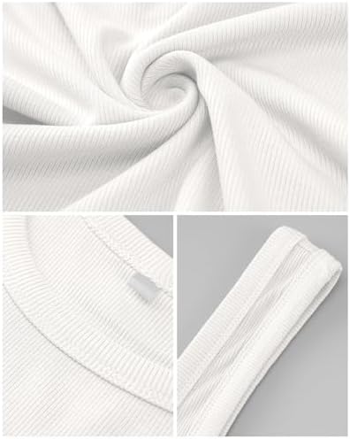 RIROW Tank Tops Women White Crop Summer Ribbed Ahletic Top Ladies Tanks Going Out 2024 New S - 2