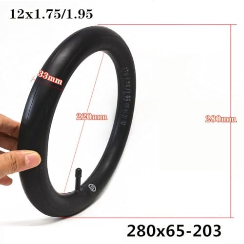Image of 12 Inch 280x65-203 Baby stroller inner and outer tires Wearproof Pneumatic Tire for Electric Scooter Bike Stroller Pushchair ront and Rear Tyre Tube Rubber(Inner tube)