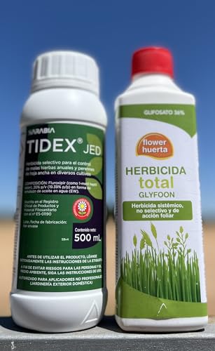 Herbicida Total Concentrado glifosato 68%. Pack 5 Sobres 1000 Metros Cuadrados (50...