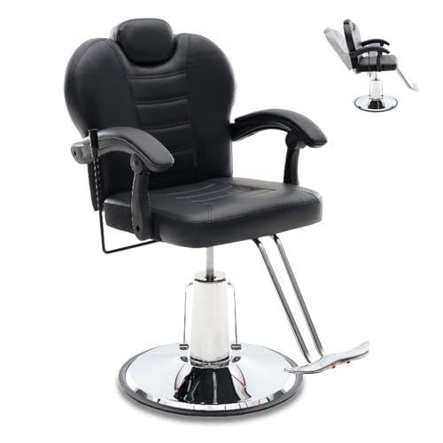 HSUFLWS 360° Swivel Black Salon Chair