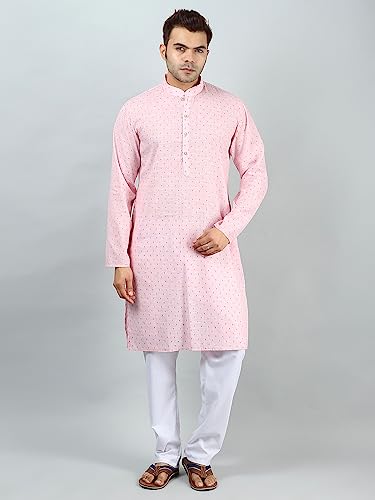 Image of Uri and MacKenzie Mens Cotton Woven Casual Kurta Pajama set