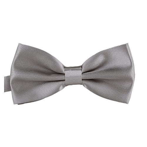 Sophie & Jules Fliege Schleife gebunden und verstellbar mit Hakenverschluß 12 x 6 cm Grau