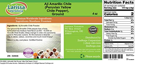 Aji Amarillo Chile (Peruvian Yellow Chile Pepper), Ground (4 oz, ZIN: 526846) image 4
