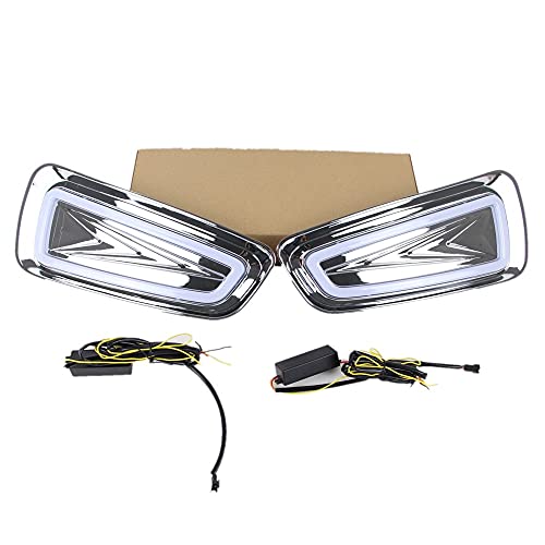 July King LED Daytime Running Light for Ford F-150 SVT Raptor 2010-2014, 6000K LED Light Guide Front Bumper DRL + Yellow Turn Signals