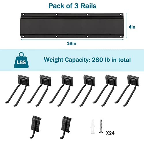 Wmk Garage Tool Organizer Wall Mount, 11 Pcs Garden Tool Rack With 8 Adjustable Heavy Duty Storage Hooks, Aluminum Tool Storage Racks 48 Inch, Max Load To 280Lbs #TOP2